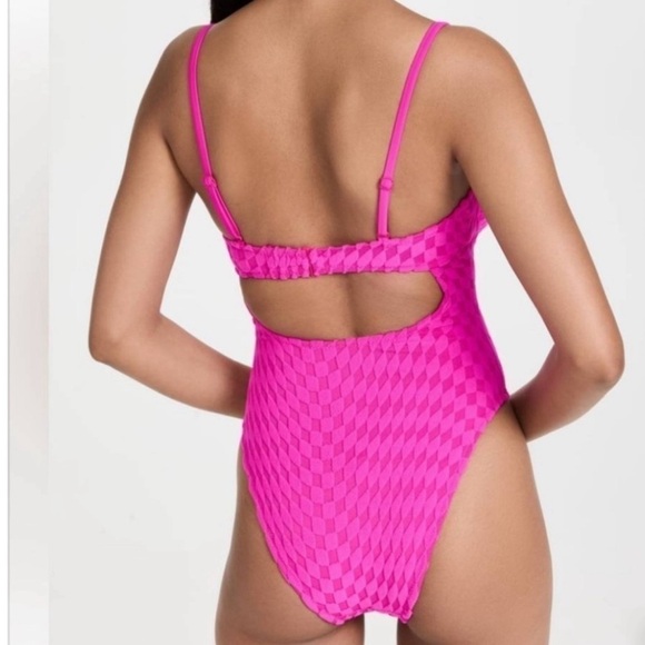 GOOD AMERICAN Jacquard Show Off One Piece Swimsuit, Size 1 - Picture 2 of 10